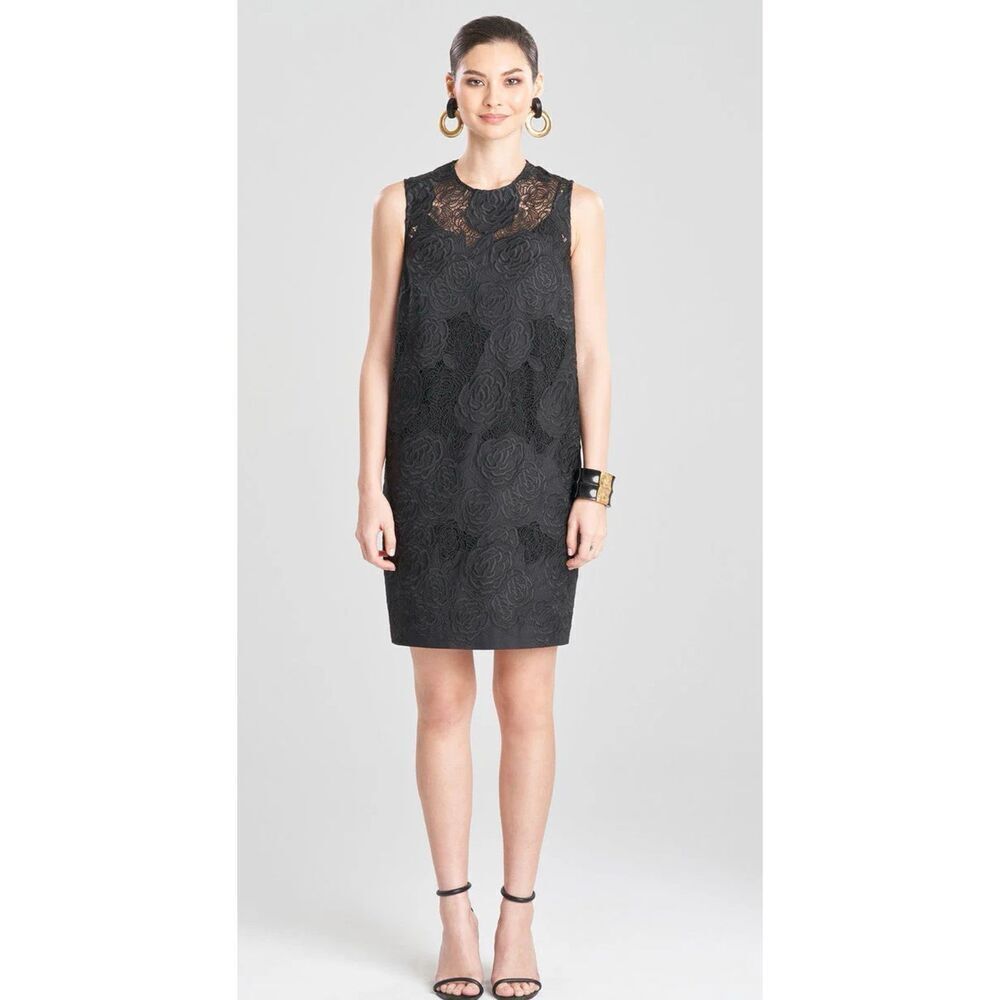 NWT NATORI Calado Embroidery Cotton Shift Dress, Sm $795
